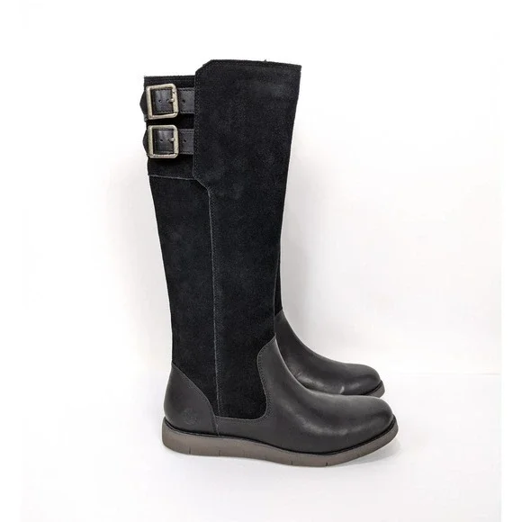 Timberland Size 6 Womens Lakeville Suede Tall Boot In Black