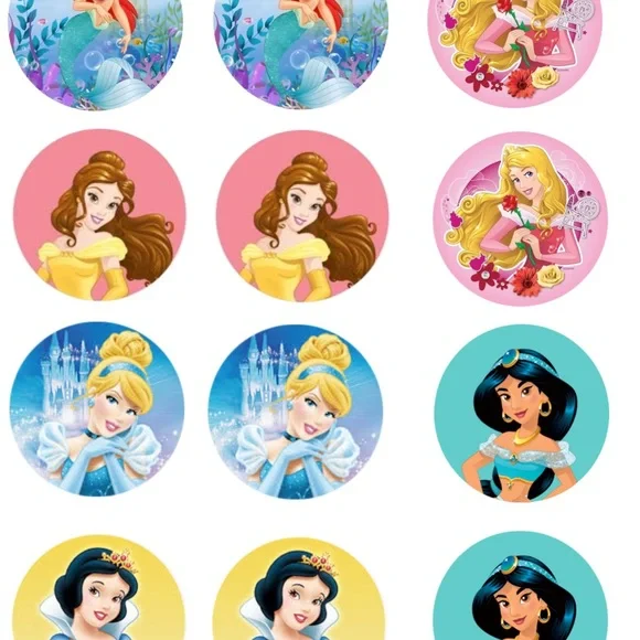Disney Princess Party Cupcake Toppers