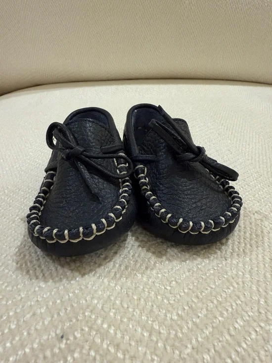 Elephantito Moccasin Shoes with Contrast Stitching