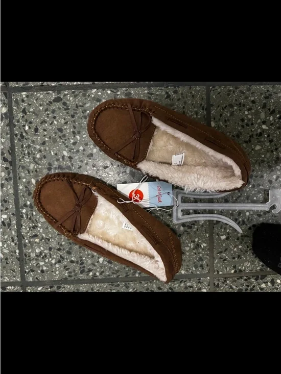 Cat & Jack Brown Faux-Suede Kids Moccasin Slippers