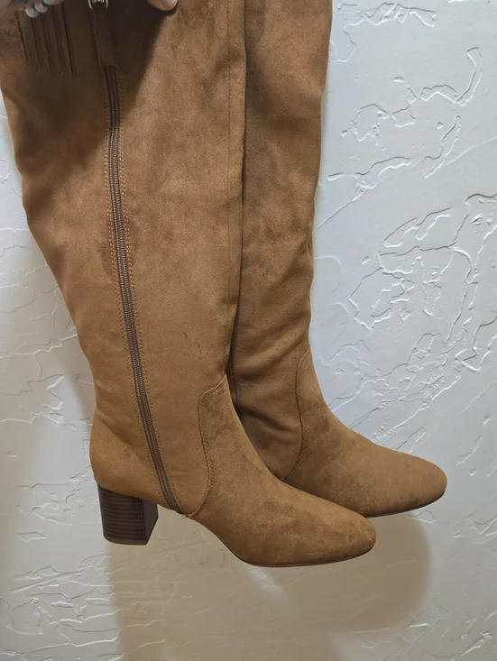 NIB-J. Crew Warm Brandy Suede Knee High Block Heel Boots