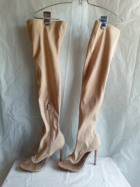 Shoe Republic LA Beige Over-the-Knee Stiletto‎ Boots