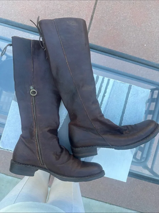 Fiorentini + Baker Dark Brown Leather Lace-Back Zip Boots Size 40 (9.5-10 US)