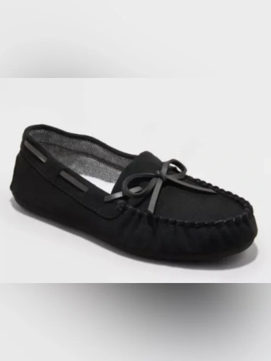 Cat & Jack Moccasin Boys Size 13 Black Lionel Slippers