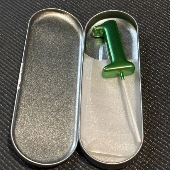 COPY - Custom Shiny Green Number 1 Birthday Candle in Tin Case