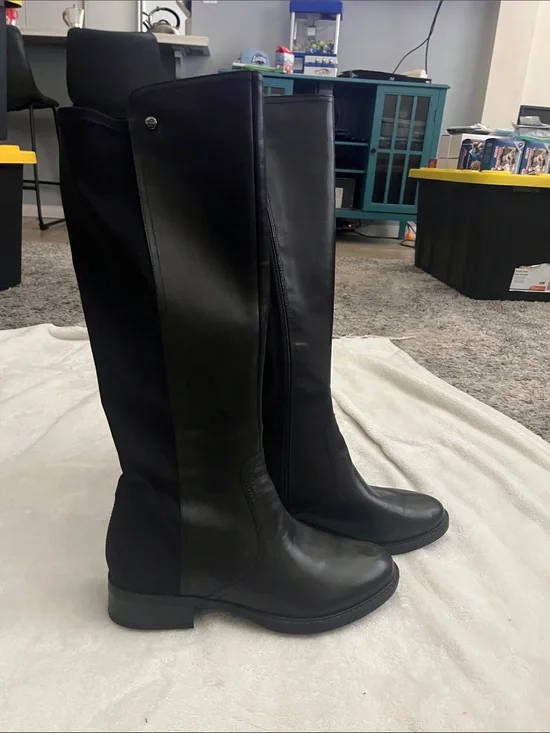 Women's Tall Black Leather Riding Boots