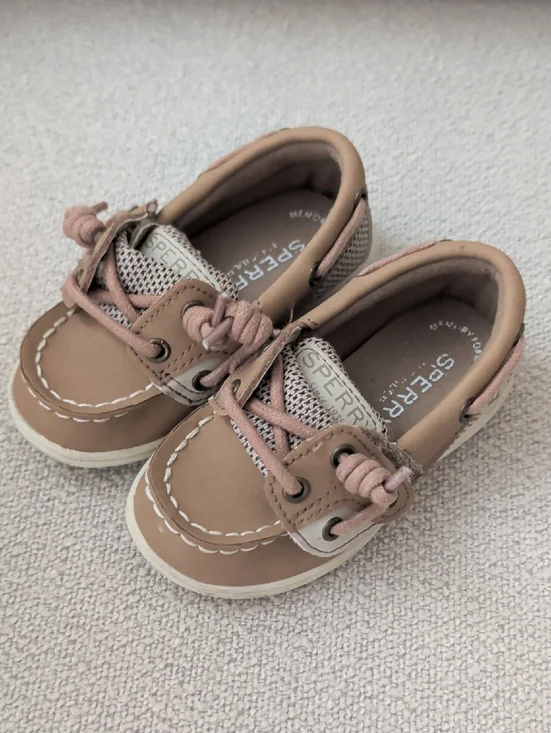 Sperry Kids tan Moccasin Boat Shoes