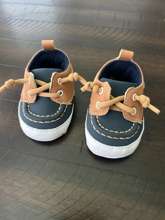 Sperry Navy, Tan & White Baby Moccasins