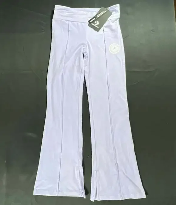 Converse Girls High Rise Wide Waistband Split Hem Leggings Size 7 Violet