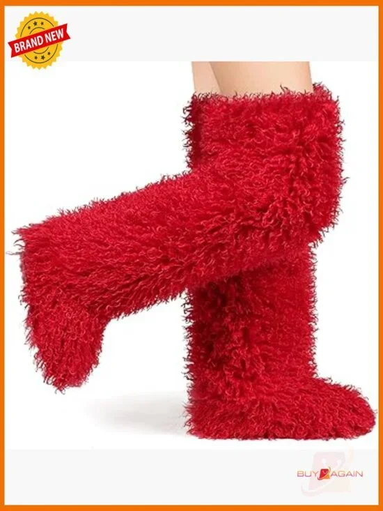 Thigh High Faux Fur Over the Knee Boots Winter Snow Boots Women's