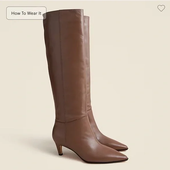 J. Crew New Stevie knee-high pull-on boots in leather