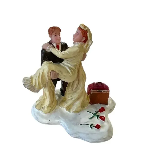 Lemax 2004 Just Married Couple Caddington Village Vintage Romantic Wedding Love