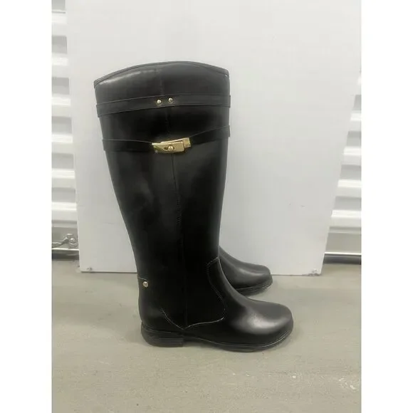 Mi. im Women's Black Knee High Boots‎ with Gold Accents Size 10 Equestrian