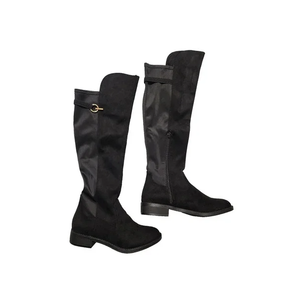 Rebel by Zigi Womens Onya‎ Round Toe Knee High Boots Black Size 8.5