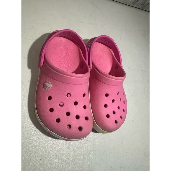Crocs Minnie Mouse Light-Up Clogs Girls, Size J1, Pink