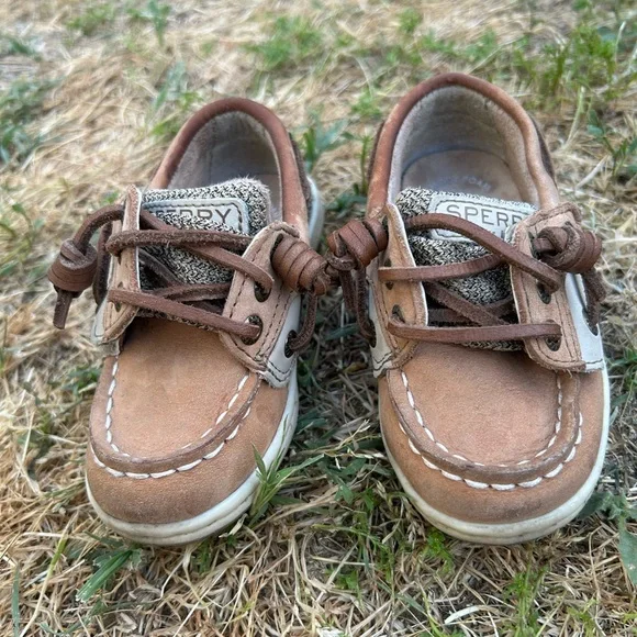 Sperry Kids Tan Suede Moccasin Boat Shoes