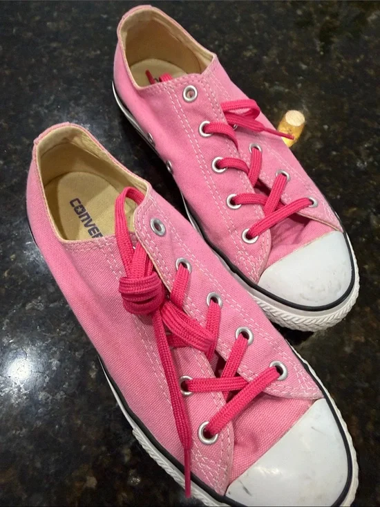 Converse Kids Bright Pink Low-Top Canvas Sneakers