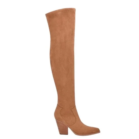 Marc Fisher Gwyneth Over the Knee Camel Brown Boots Sz 9‎ New