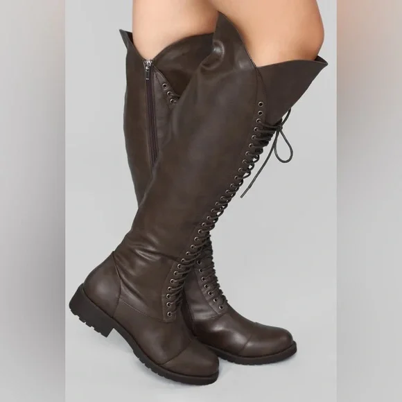 Street Style Brown Lace-Up Boots NEW 🏷️