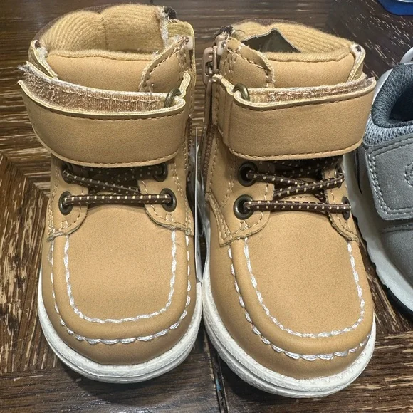 Kids Tan Casual Moc Toe Shoes
