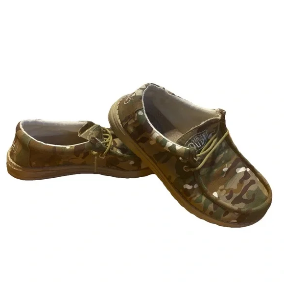 Hey Dude Wally Youth Multi Camo Stretch Slip On Shoes Size Y5 L6 CLEAN NICE!!!!