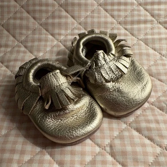 Chic Gold Moccasins for Kids