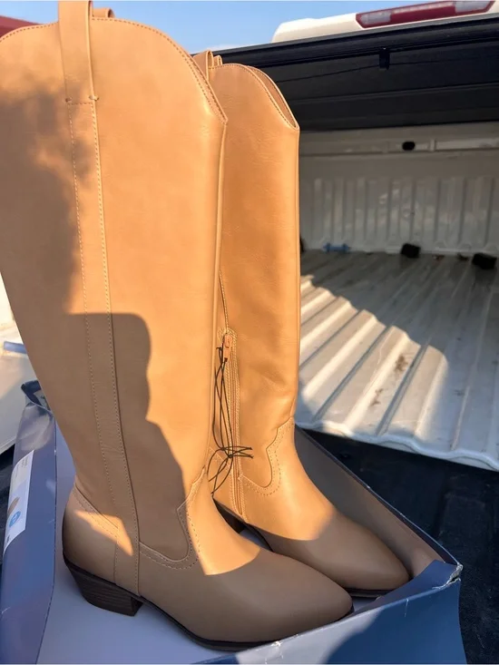 Target Tan Over-the-Knee Western-Inspired Boots