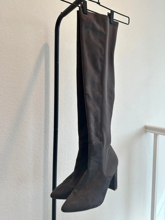 Steve Madden Everley Over the Knee Suede Stretch Boots Brown Size 12