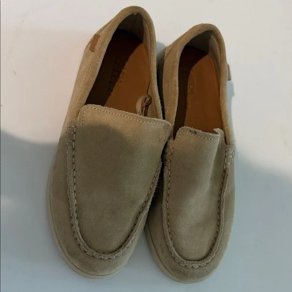 Zara Kids Suede Slip-On Loafers in Beige EUR 30