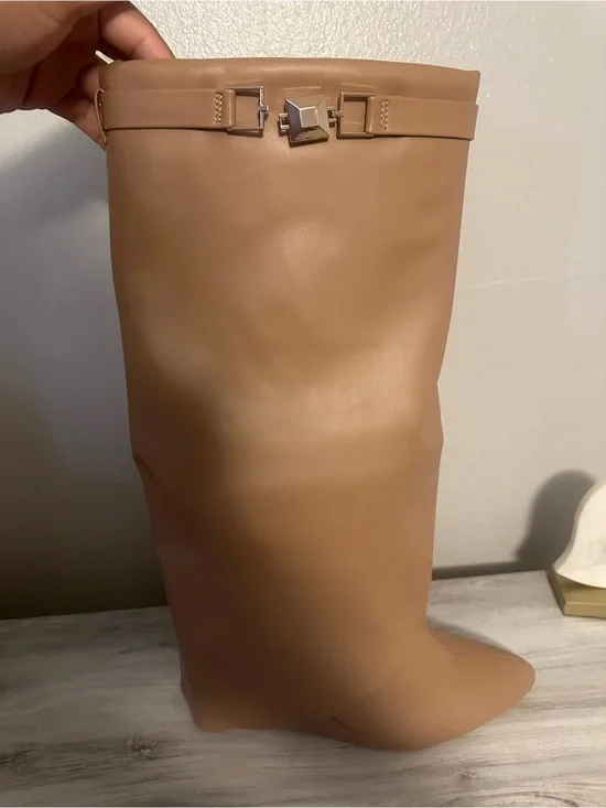 Women’s Tall Knee Boot in Tan — Classic Elegant Style
