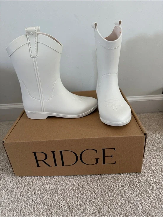 NEW Dakota Ridge White Cowboy Rain Boots