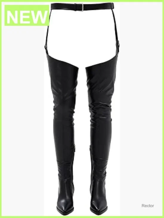 Over the Knee Thigh High Boots Faux Suede Pointed Toe Chunky Heel Side Zip