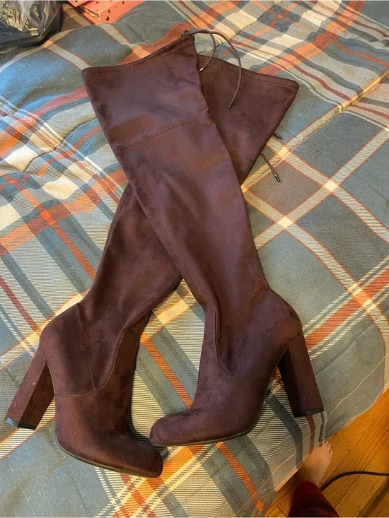 Target a new day Women's Over-the-Knee Block Heel Boots - purple size 6 1/2