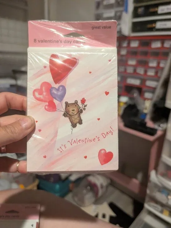 Valentine's Day Card Red Pink Hearts Gibson Nip Pack Of 8 Cards Envelopes