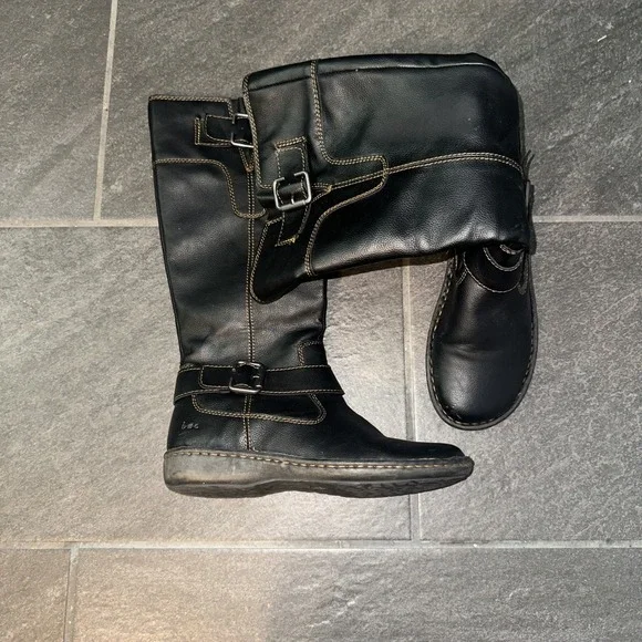 B.Ø.C Born Concepts Black‎ Faux Leather Knee High Riding Boots Women's Size 8