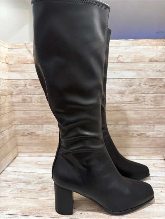 AEROSOLES Black Over-the-Knee Block Heel Boots 9WW NEW
