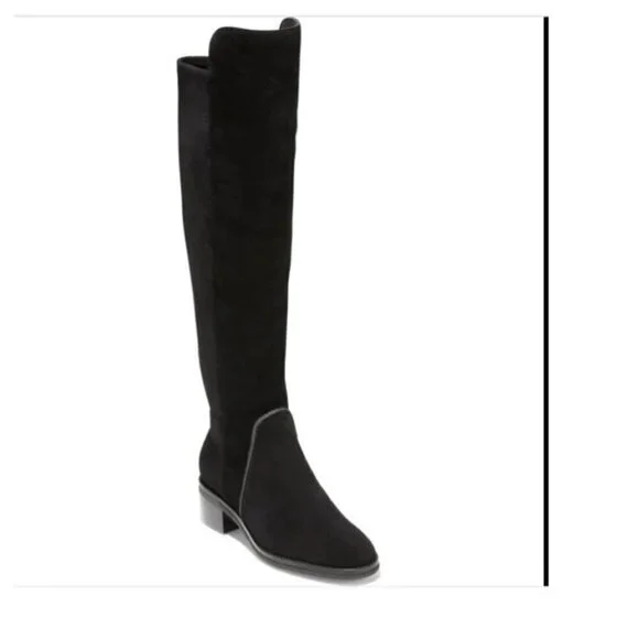 Cole Haan Calgary Water Resistant OTK Boot over the knee black 5 NEW