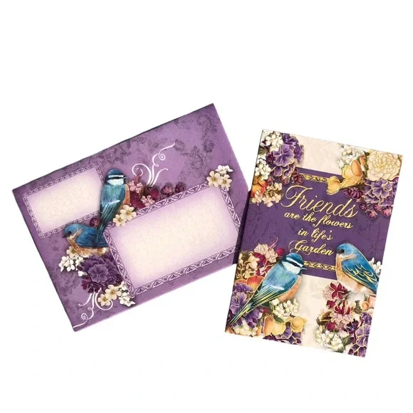 Pooch & Sweetheart Single(1) Friendship Bird Embellished Note Card & Env (73720)