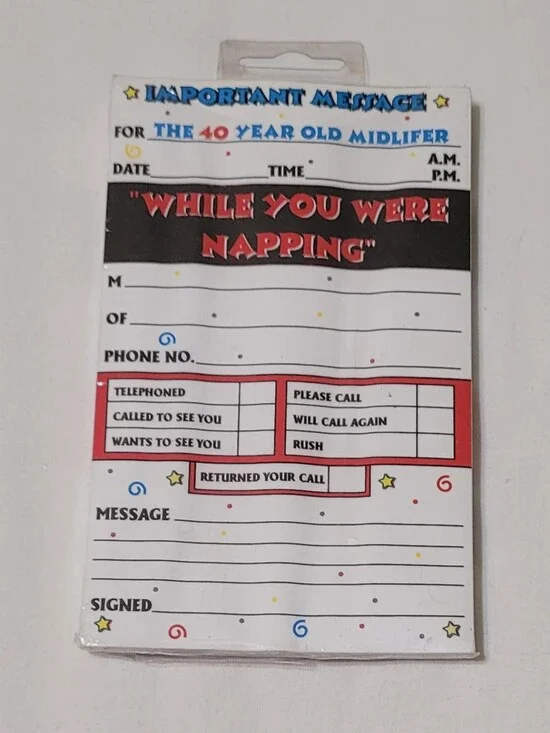 💰 (3 for $15) Midlife Crisis Memo Pad - 40 Year Old Gag Gift - 100 Sheets, NEW