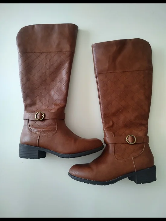 St. John's Bay Brown Quilted Riding Boots Size 7 1/2