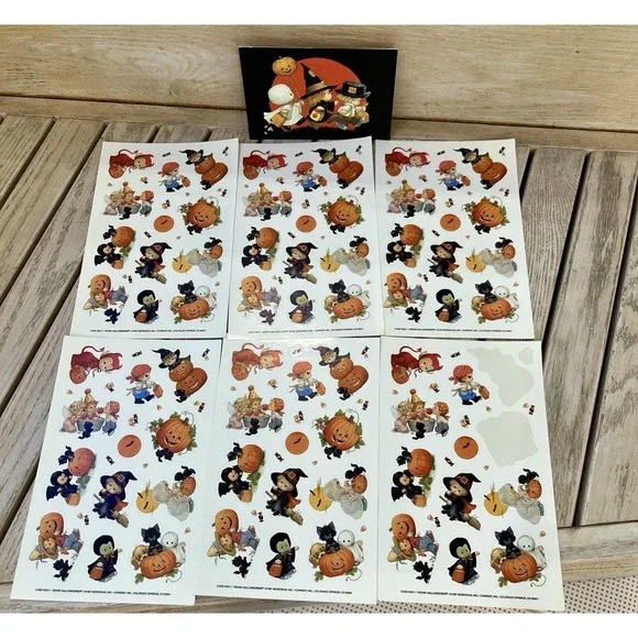 Vintage Stickers Halloween Morehead Teenie Halloweenies  1997 Current Plus Card