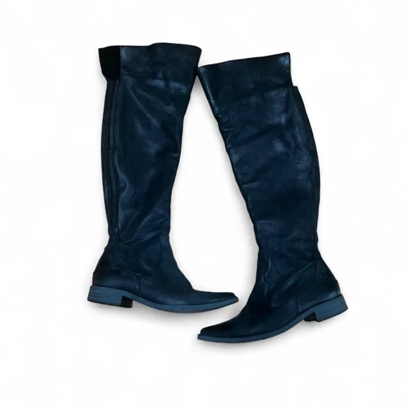 Free People Black Brenna Over The Knee Boots