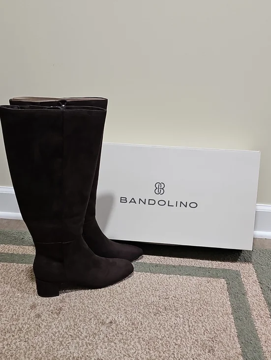 Bandolino Tall Brown Suede Over-the-Knee Block Heel Boots