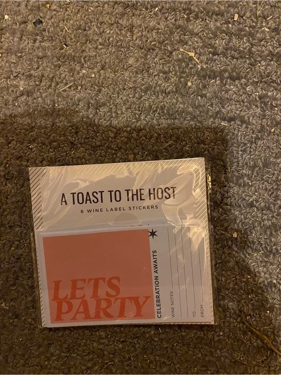 A Toast to the Host Wine Label Stickers - Pink selling them 3 packs at a time