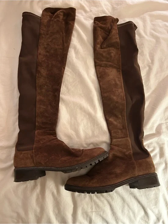 Stuart Weitzman Dark Brown Suede Over-the-Knee Boots