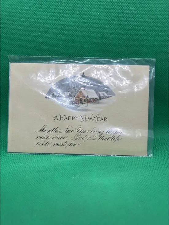 Vintage New Year Postcard with Handwritten Message - Box1