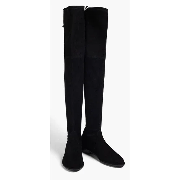 Stuart Weitzman Lowland Black Suede Over‎ The Knee Boots Size 6.5M