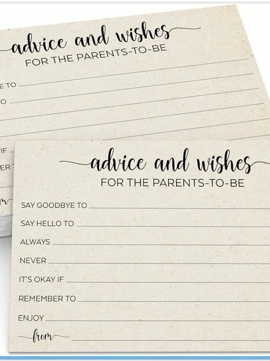 Advice and Wishes Cards - Neutral Beige Baby Shower Set