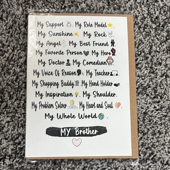 My Brother Sentimental Card