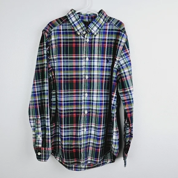 Ralph Lauren Boys Plaid Button Front Collared Shirt